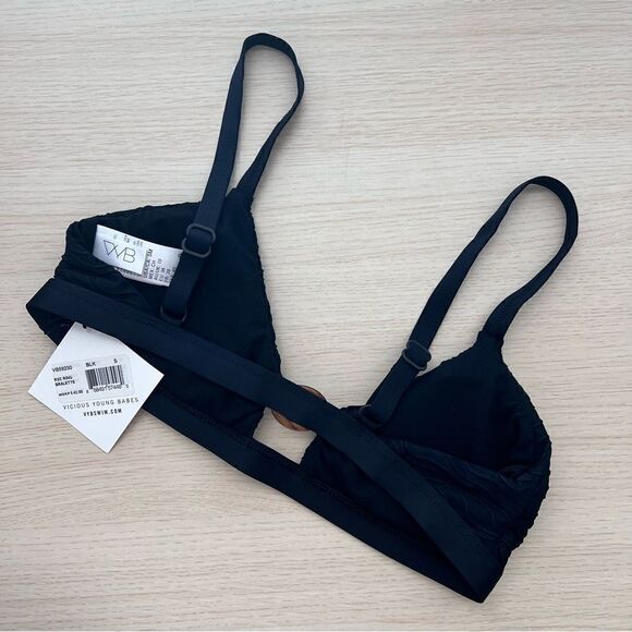 VYB Vicious Young Babes Standard Grounded Keyhole Bralette Swimsuit Bikini Top S - Picture 5 of 6